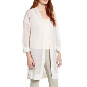Tommy Bahama Rhea Shimmer Long Cardigan Soft Gold shimmer threat lightweight NWT